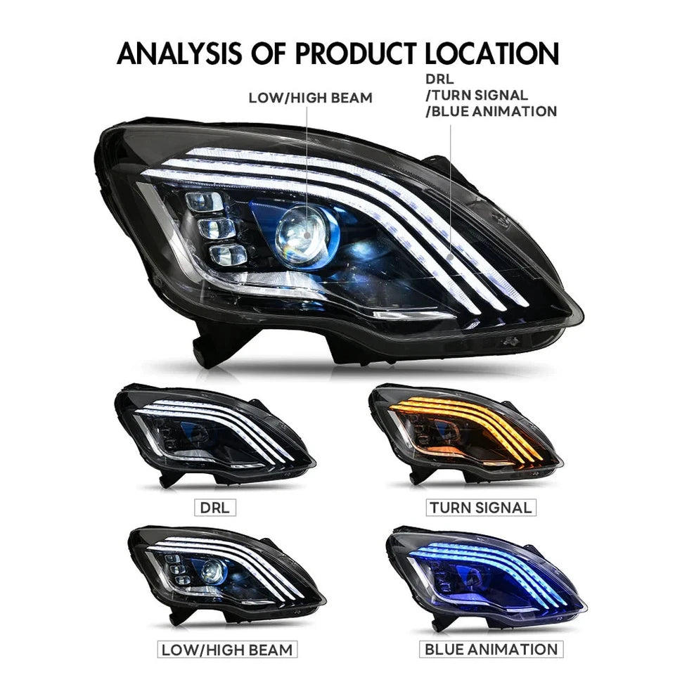 NTXGlow LED Headlights (2010-2017 Mercedes-Benz W251 R-Class)