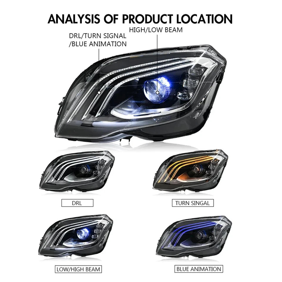 NTXGlow LED Headlights (2013-2015 Mercedes-Benz GLK350, GLK250)