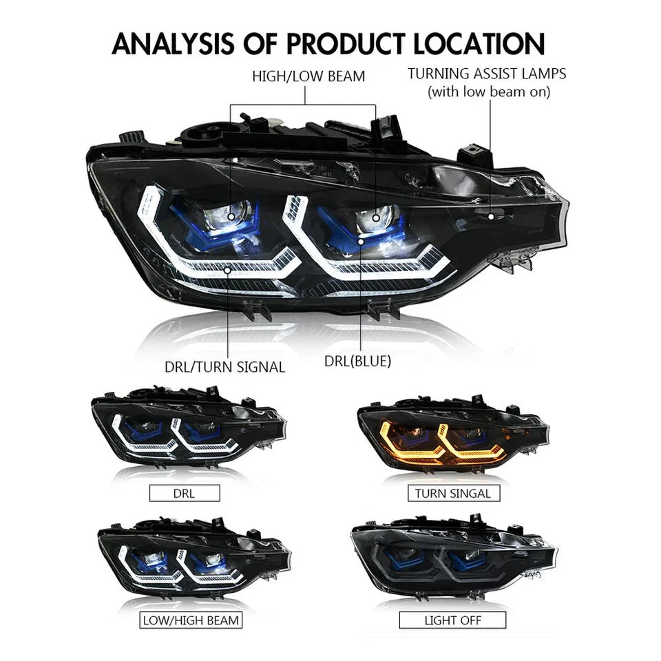 NTXGlow LED Projector Headlights (2013-2018 BMW 3-Series F30 F31 328i 335i)