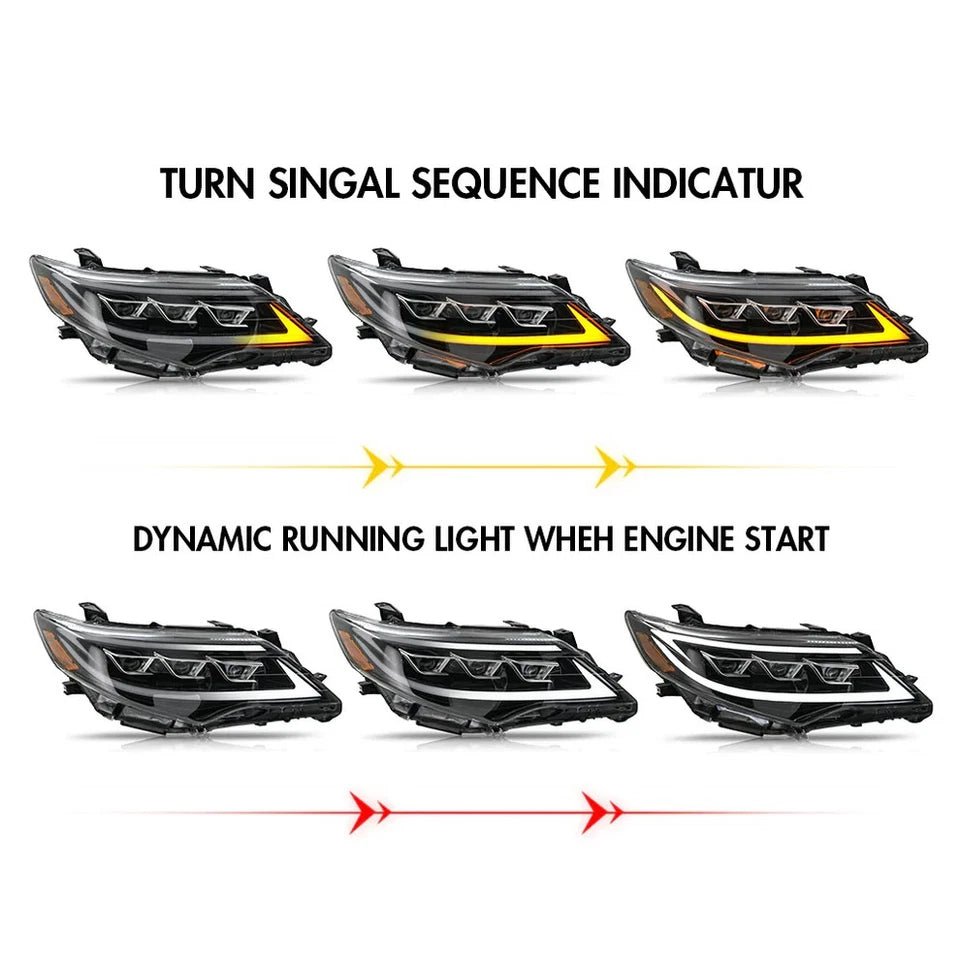 NTXGlow LED triple beam Headlights (2012-2014 Toyota Camry)