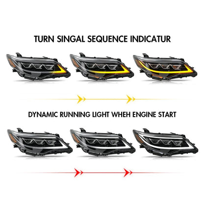 NTXGlow LED triple beam Headlights (2012-2014 Toyota Camry)