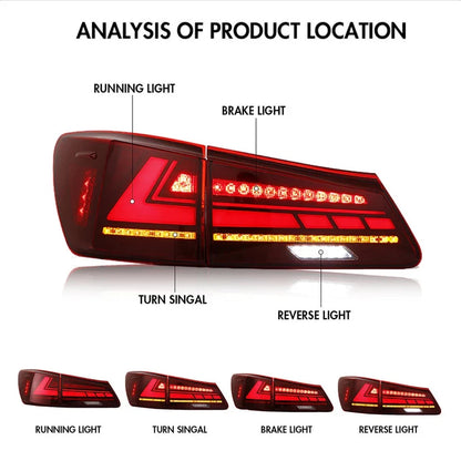 NTXGlow Red LED Tail Lights (2006-2012 Lexus IS250, IS350, IS F)
