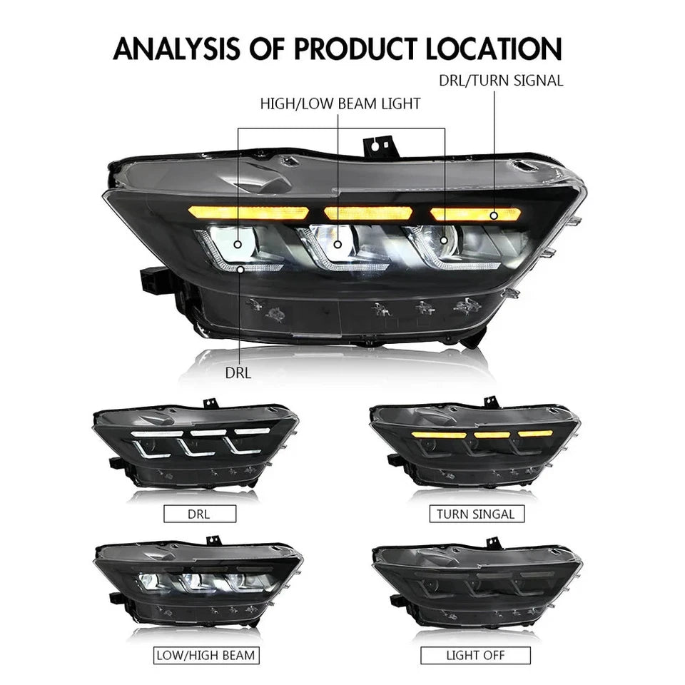 NTXGlow LED Headlights (2015-2017 Ford Mustang S550)
