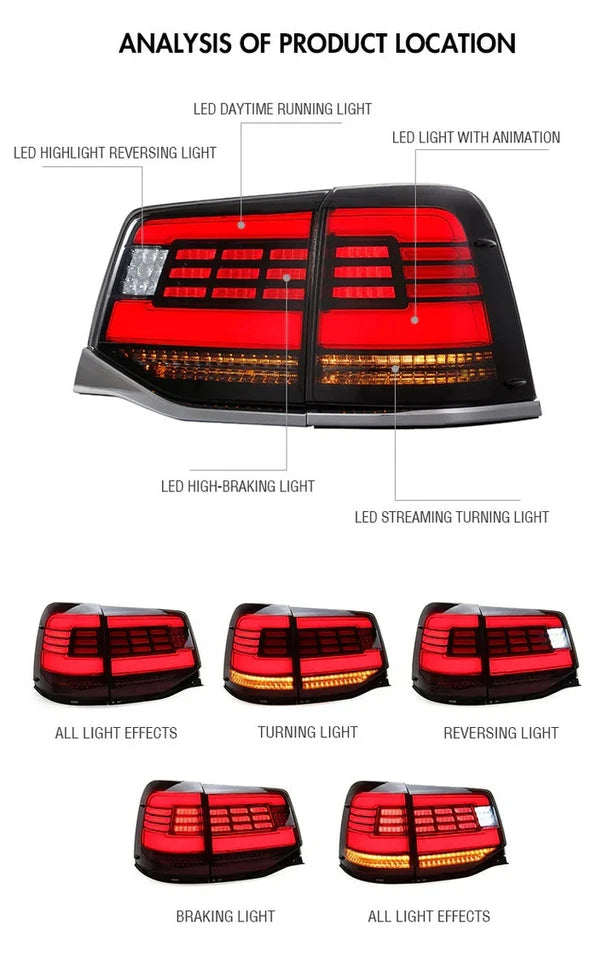 NTXGlow Red LED Tail Lights (2016-2020 Toyota Land Cruiser)