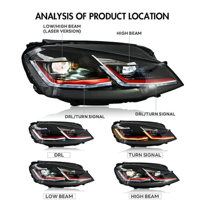 NTXGlow LED Headlights 2013-18 Volkswagen Golf MK7 (Laser Version)