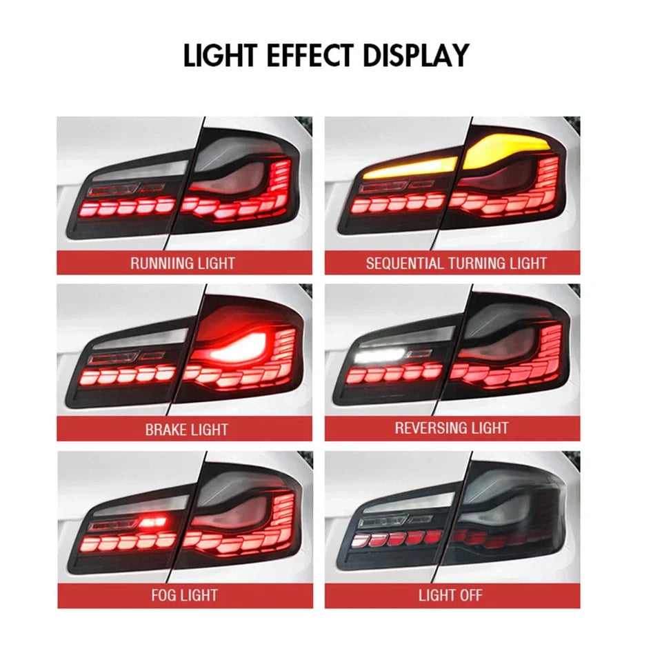 NTXGlow Smoked LED GTS Tail Lights (2011-2017 BMW 5-Series F10 F18 M5)