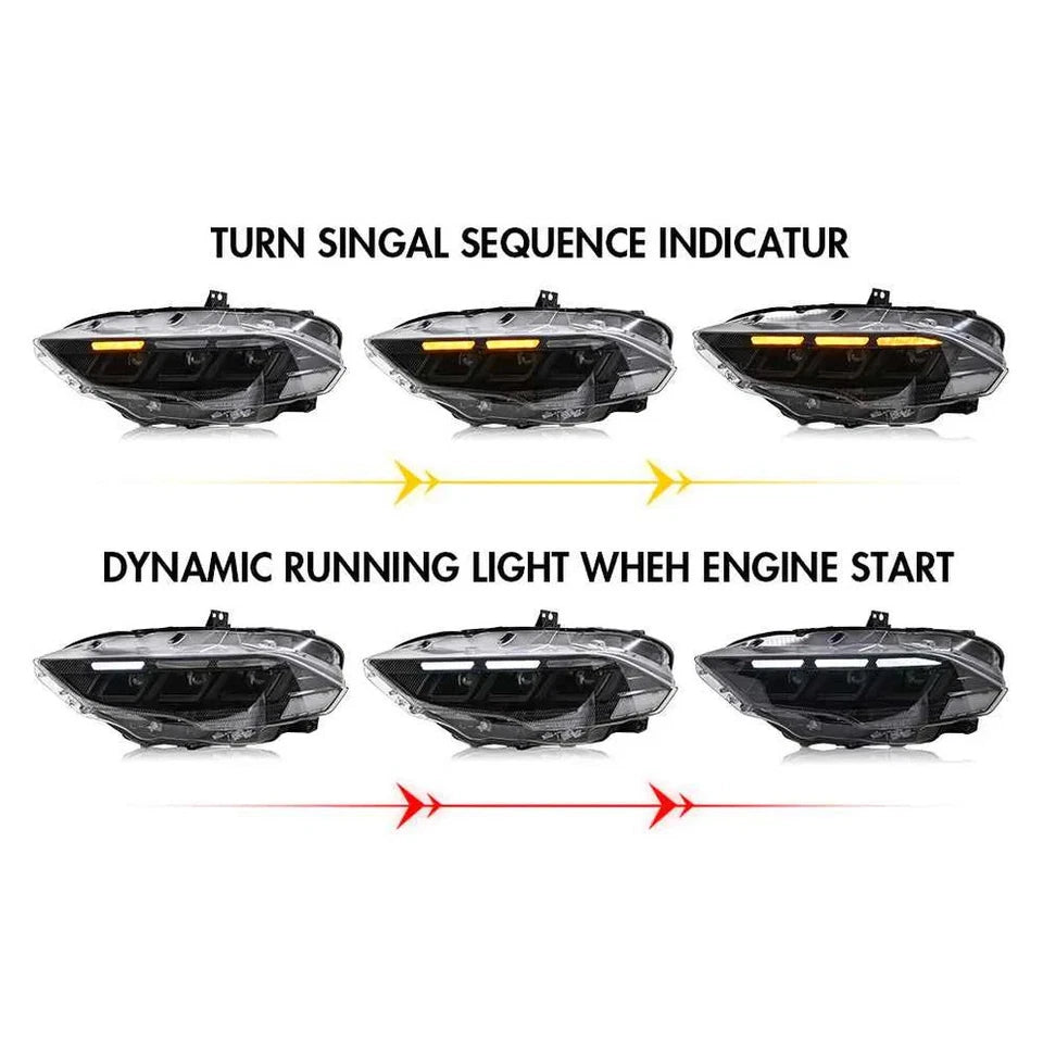 NTXGlow Carbon Fiber LED Headlights (2018-2023 Ford Mustang S650)