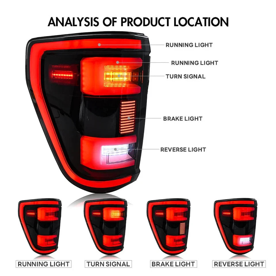 NTXGlow LED Tail Lights (2021-2024 Ford F-150 XL, STX)