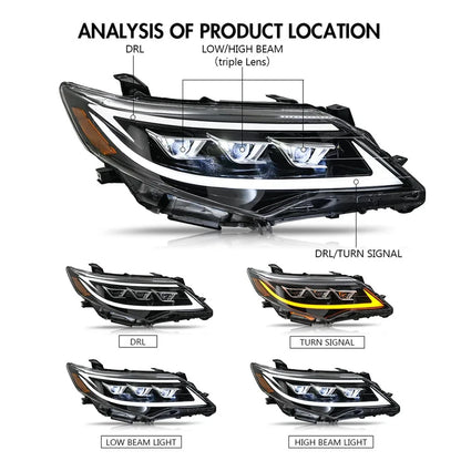 NTXGlow LED triple beam Headlights (2012-2014 Toyota Camry)
