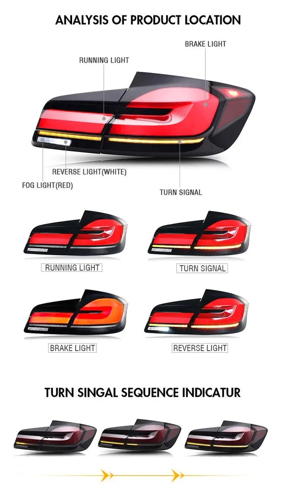 NTXGlow Smoked LED Tail Lights (2011-2017 BMW 5-Series F10 & F18)