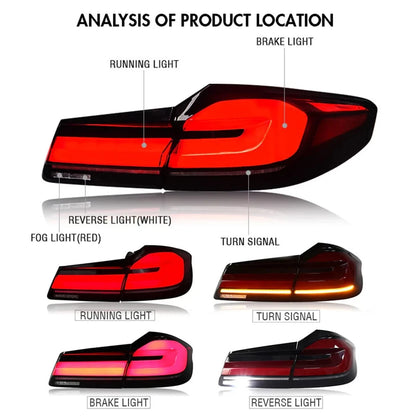 NTXGlow Smoked OLED GTS Tail Lights (2018-2022 BMW 5-Series G30, G38)