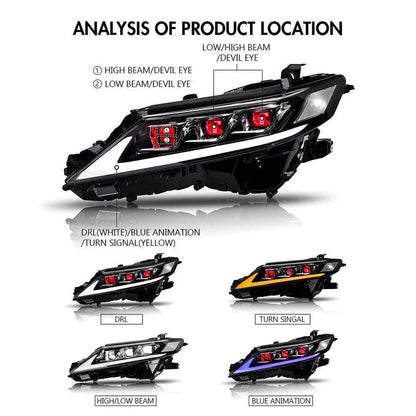 NTXGlow LED Headlights (2018-2024 Toyota Camry LE, SE, XLE, XSE, TRD)