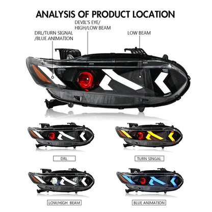 NTXGlow Demon Eye LED Headlights (2018-2022 Honda Accord Sedan)