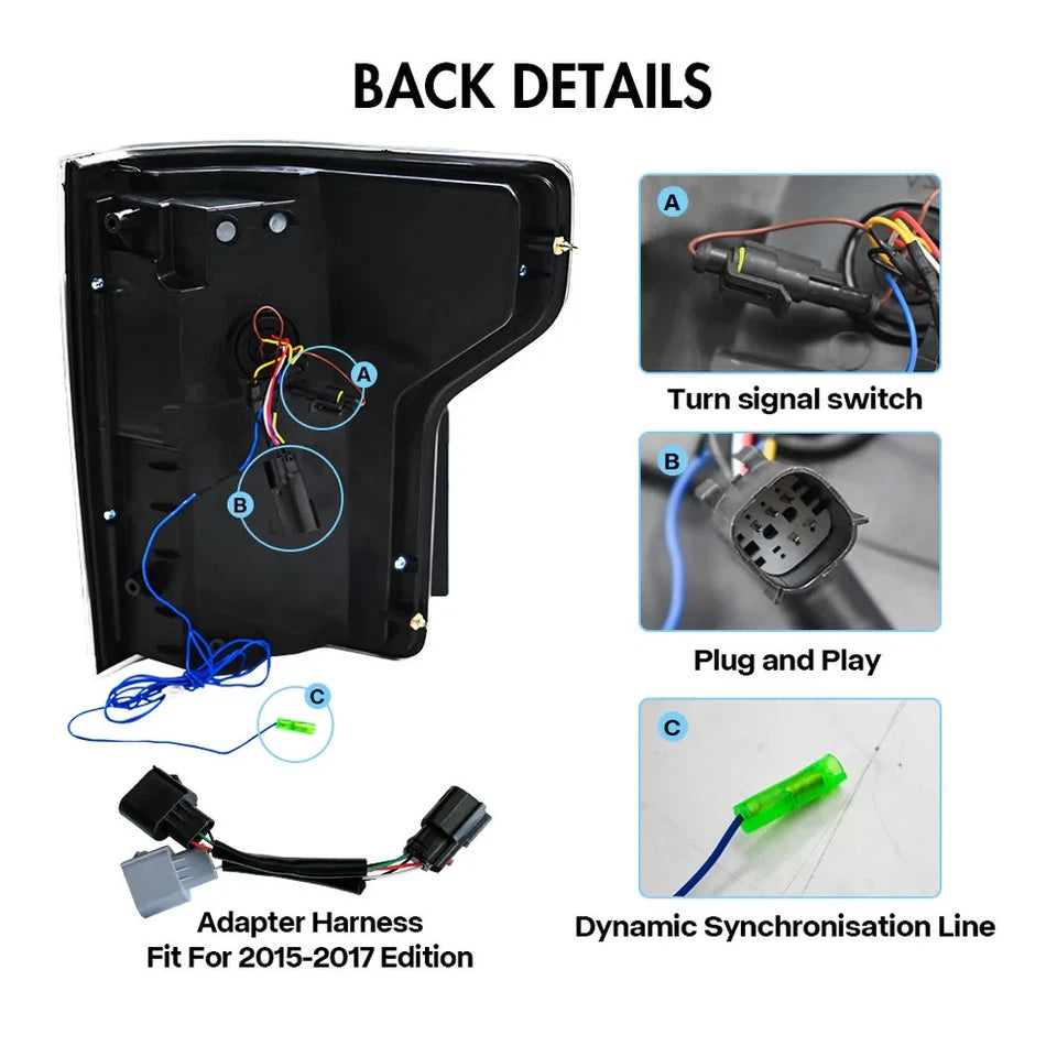 NTXGlow Clear Digital LED Tail Lights (2015-2020 Ford F-150)