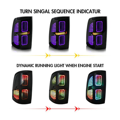 NTXGlow RGB LED Tail Lights (2009-18 Dodge RAM 1500 & 2013-18 RAM 2500)