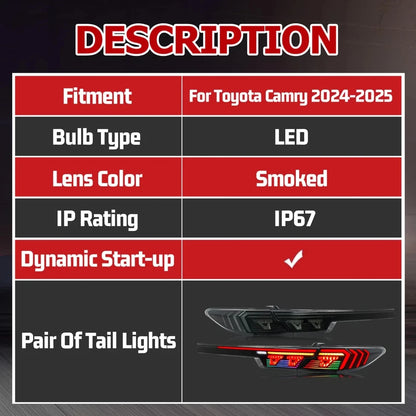 NTXGlow RGB Tail Lights (2025 Toyota Camry XLE, XSE, LE, LEV 9th Gen)