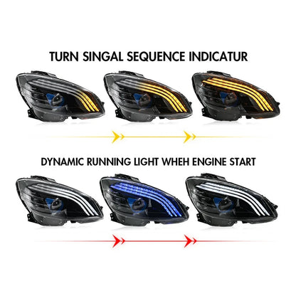 NTXGlow LED Headlights 2008-2011 Mercedes-Benz C-Class W204 (Halogen Version)