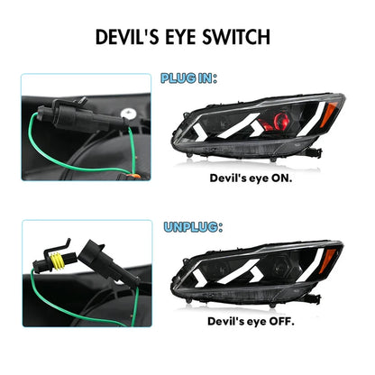 NTXGlow Demon Eye LED Headlights (2016-2017 Honda Accord Sedan)