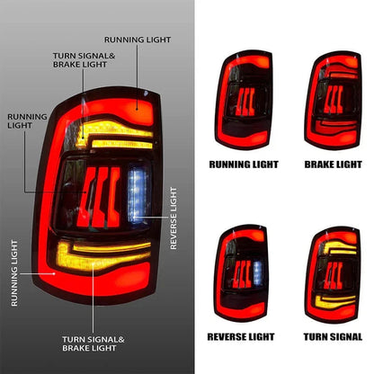 NTXGlow Smoked Red LED Tail Lights (2009-18 Dodge Ram 1500 & 2013-18 Ram 2500)