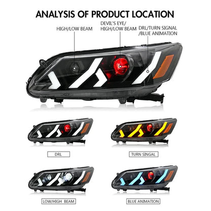 NTXGlow Demon Eye LED Headlights (2013-2015 Honda Accord)