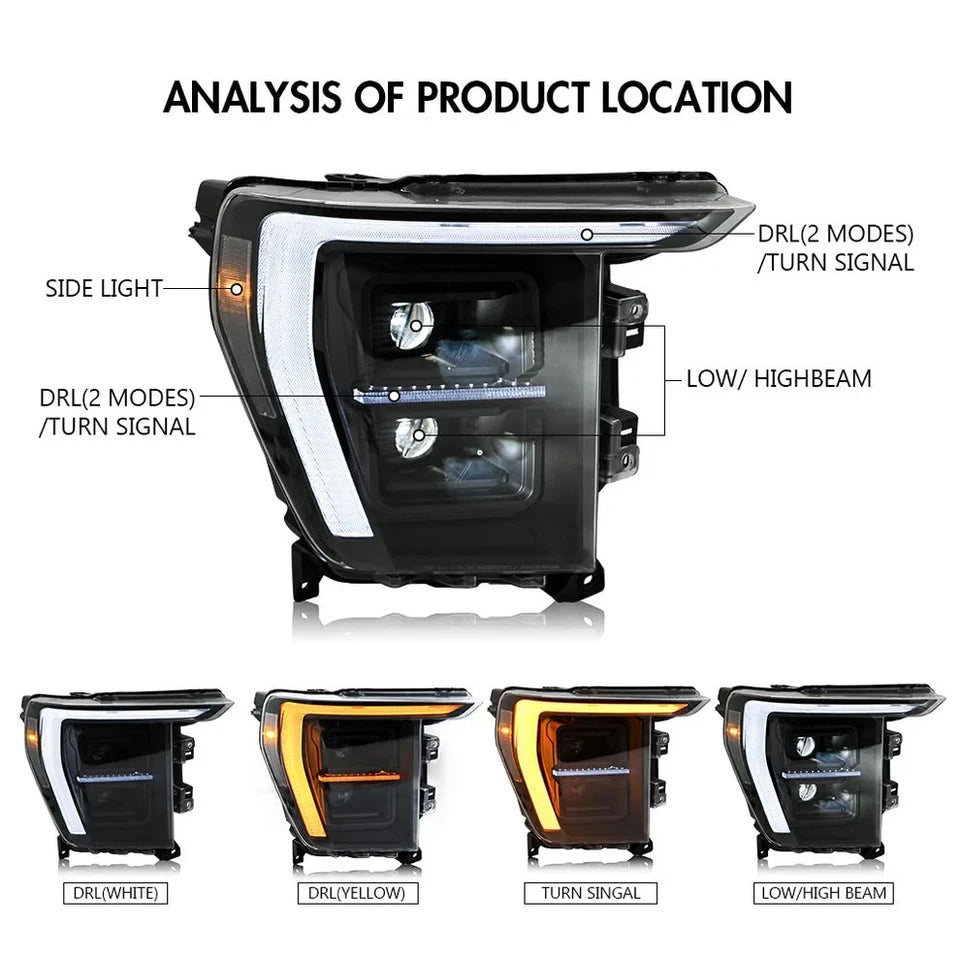 NTXGlow Halogen Version Headlights (2021-2024 Ford F-150 P702 14th Gen)