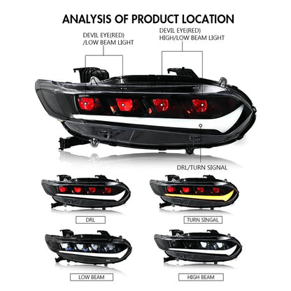NTXGlow Demon Eye LED Headlights (2018-2022 Honda Accord LX, EX, EXL, Sport, SE)