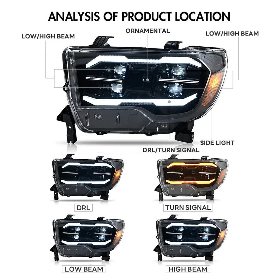 NTXGlow Projector LED Headlights (2007-2013 Toyota Tundra)