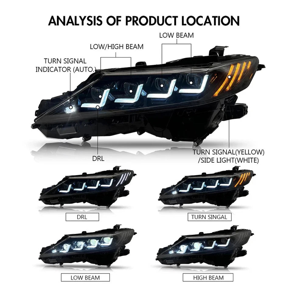 NTXGlow Quad Projector Headlights (2018-2024 Toyota Camry LE, SE, XLE, XSE, TRD)