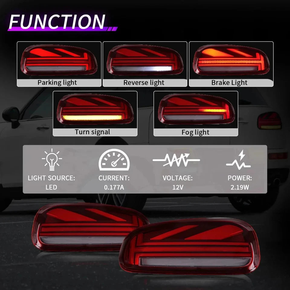 NTXGlow Red LED Tail Lights (2015-2019 BMW Mini Cooper Clubman F54)
