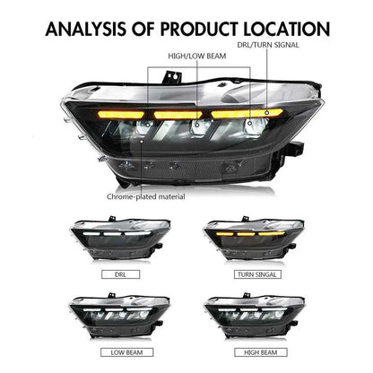 NTXGlow Carbon Fiber LED Headlights (2015-2017 Ford Mustang S550)