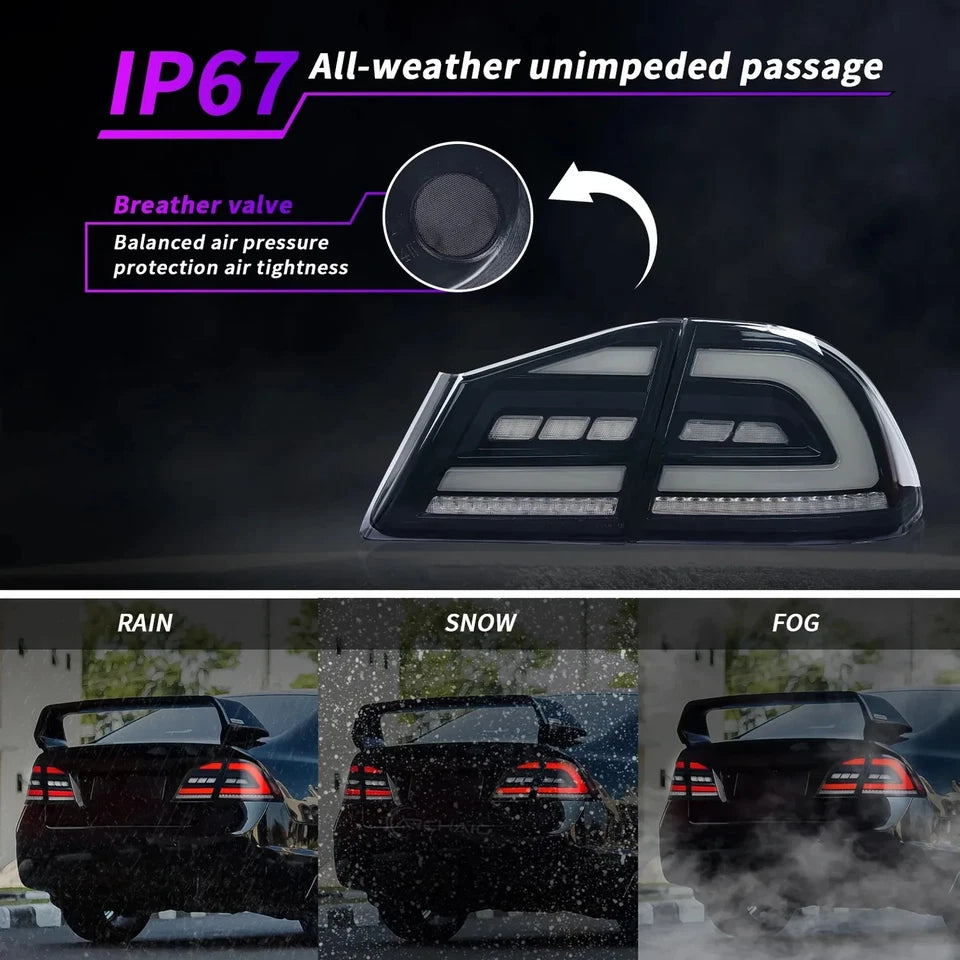 NTXGlow Smoke Red LED Tail Lights (2006-2012 Honda Civic FD1, FD2 Type-R)