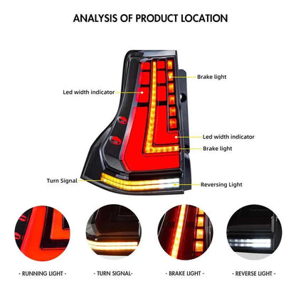 NTXGlow LED Tail Lights (2010-2021 Toyota Prado & 2010-2023 Lexus GX460)