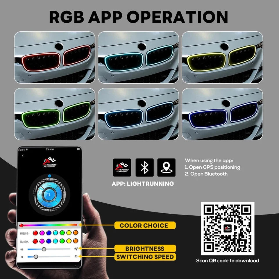 NTXGlow Modified RGB Grille Lights (2013-2018 BMW 3-Series F30, F35)