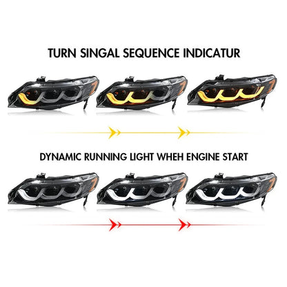 NTXGlow LED Headlights (2006-2011 Honda Civic 4DR 8th Gen Sedan)