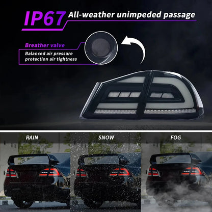 NTXGlow Smoke White LED Tail Lights (2006-2012 Honda Civic FD1, FD2 Type-R)