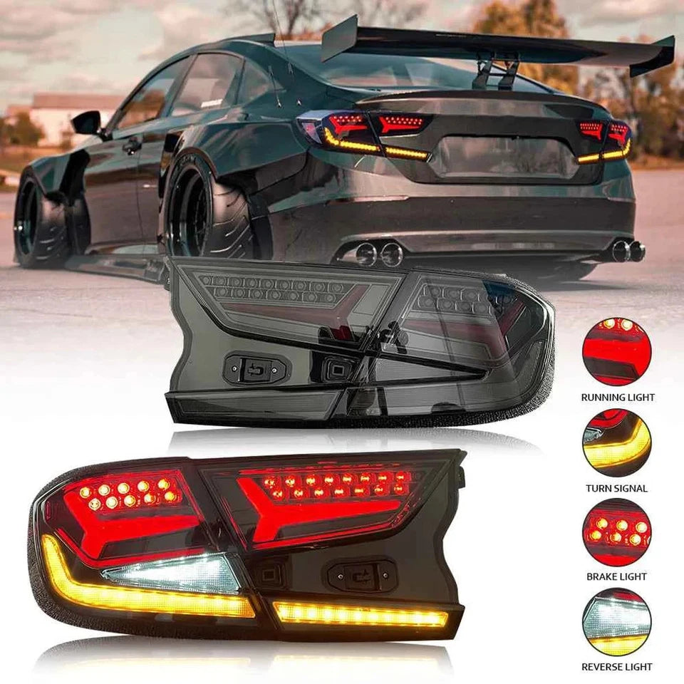 NTXGlow Smoked LED Tail Lights 2018-2021 Honda Accord V5 (New Fish Bone)