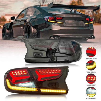 NTXGlow Smoked LED Tail Lights 2018-2021 Honda Accord V5 (New Fish Bone)