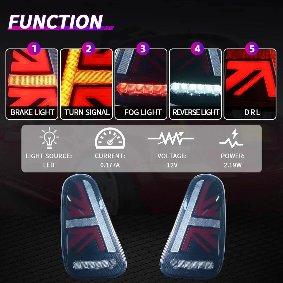 NTXGlow Smoked LED Tail Lights (2001-2008 BMW Mini Cooper R50, R53)