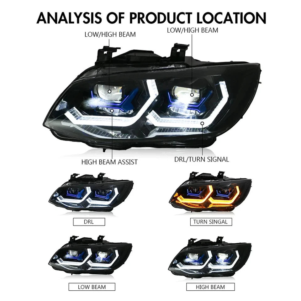 NTXGlow LED Projector Headlights (2007-2013 BMW 3-Series E92, E93 Coupe)