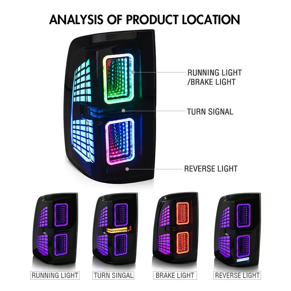 NTXGlow RGB LED Tail Lights (2009-18 Dodge RAM 1500 & 2013-18 RAM 2500)