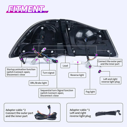 NTXGlow Smoke Red LED Tail Lights (2006-2012 Honda Civic FD1, FD2 Type-R)