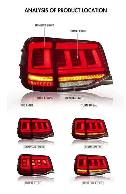 NTXGlow Red LED Tail Lights (2016-2020 Toyota Land Cruiser LC200)