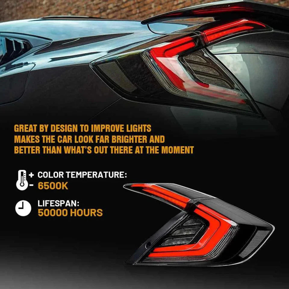 NTXGlow Smoked LED Tail Lights (2016-2021 Honda Civic 10th Gen)