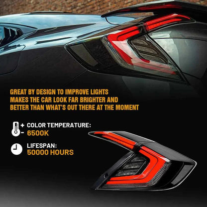 NTXGlow Smoked LED Tail Lights (2016-2021 Honda Civic 10th Gen)
