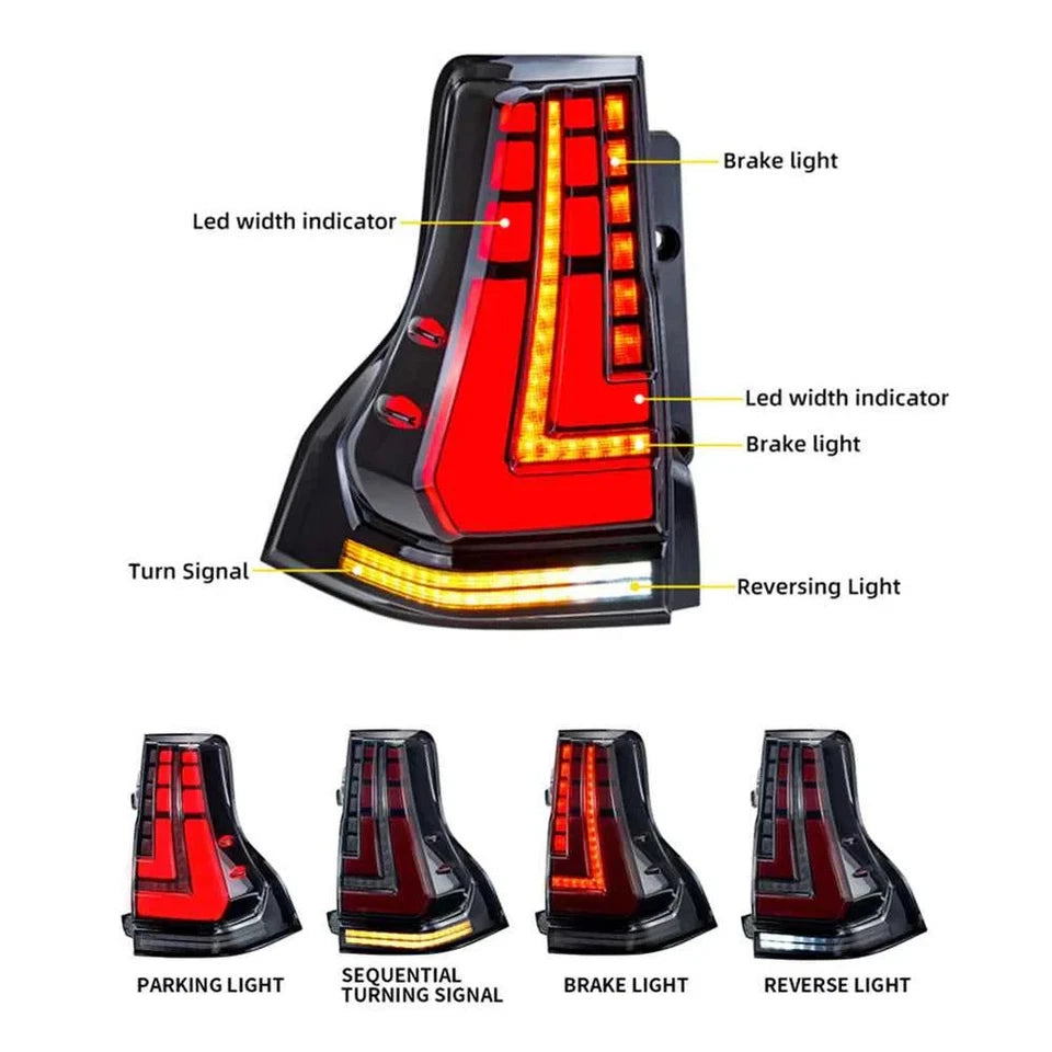 NTXGlow LED Tail Lights (2010-2021 Toyota Prado & 2010-2023 Lexus GX460)