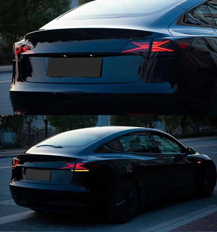 NTXGlow Smoked LED Tail Lights 2017-2022 Tesla Model 3 & Y (X-Men Series Style)