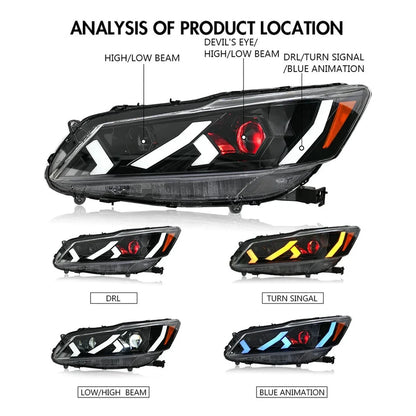 NTXGlow Demon Eye LED Headlights (2016-2017 Honda Accord Sedan)