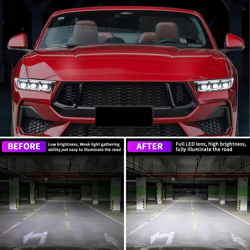 NTXGlow Chrome LED Headlights (2024-2025 Ford Mustang Ecoboost, GT)