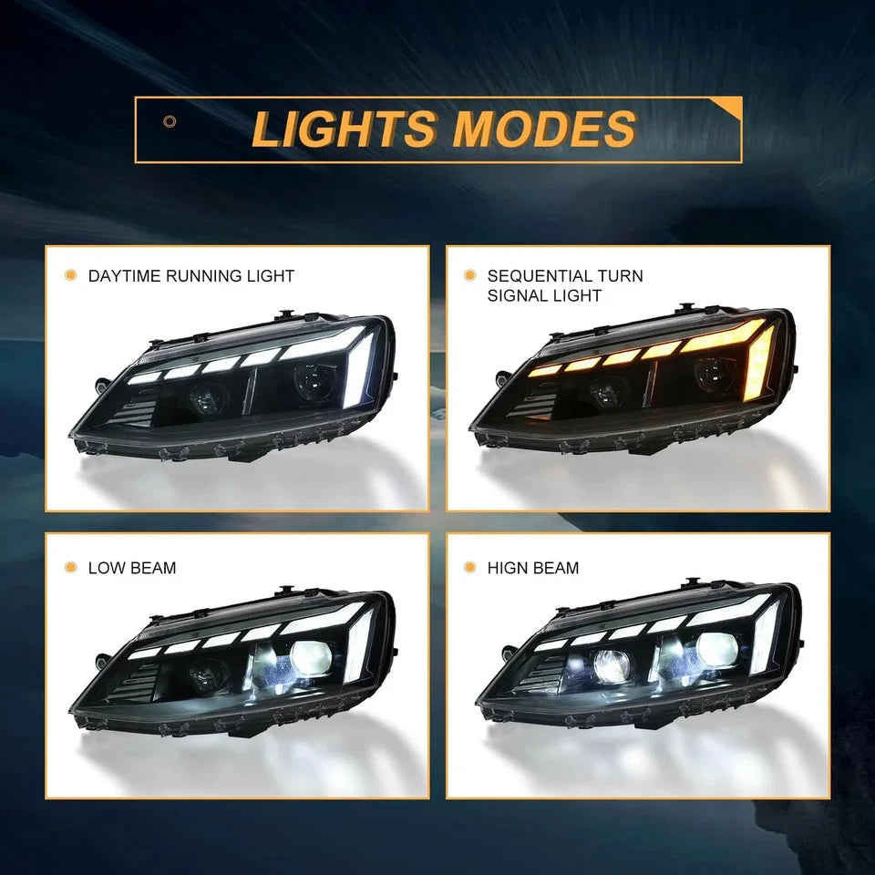 NTXGlow Start-up Animation LED Headlights (2012-18 Volkswagen Jetta MK6)