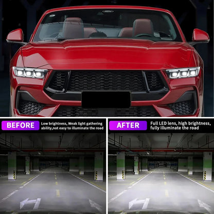 NTXGlow Black LED Headlights (2024-2025 Ford Mustang Ecoboost, GT)